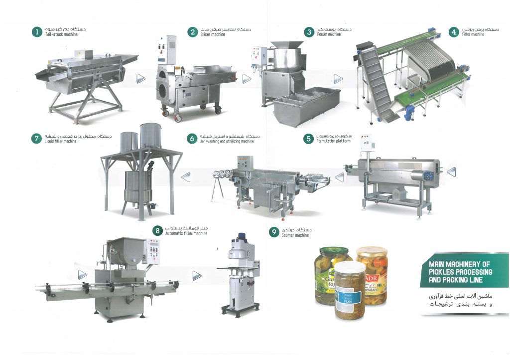 Main Machinery of pickles processing and packing line